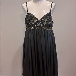 Mom Dad & Me Black Embellished Babydoll Dress. Large